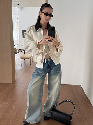 contrast lapel jacket