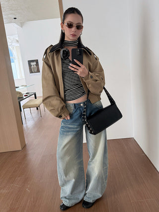 contrast lapel jacket