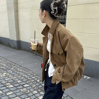 suede pocket jacket