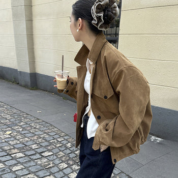 suede pocket jacket