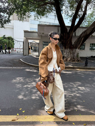 suede pocket jacket