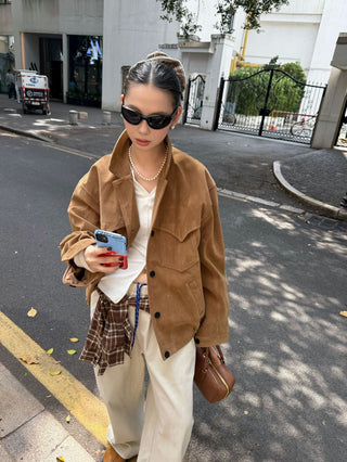 suede pocket jacket