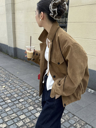 suede pocket jacket