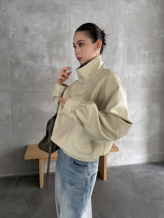 lapel leather coat