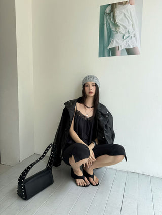 lapel leather coat