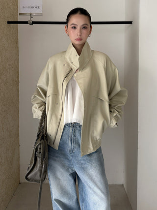 lapel leather coat