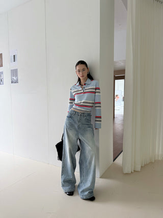 washed pocket jeans
