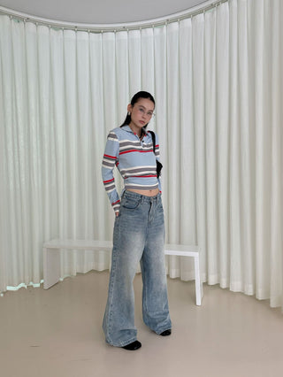 washed pocket jeans