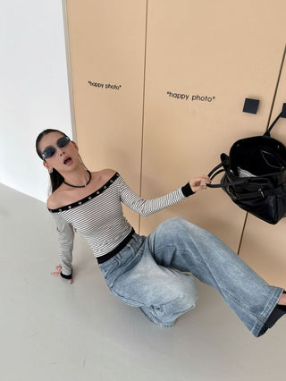 washed pocket jeans