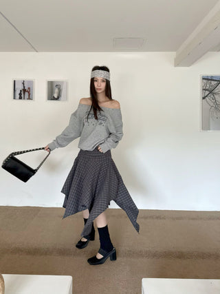 plaid lace skirt