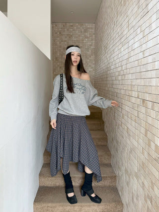 plaid lace skirt