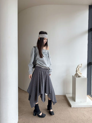 plaid lace skirt