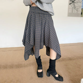 plaid lace skirt
