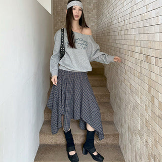 plaid lace skirt