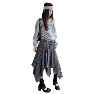 plaid lace skirt
