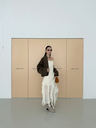 contrast grain jacket