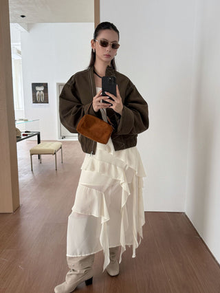 contrast grain jacket