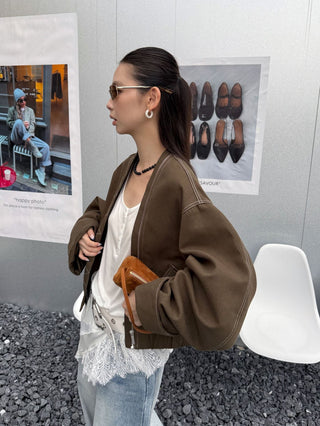 contrast grain jacket