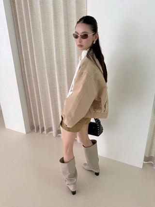 contrast grain jacket