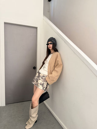 contrast grain jacket