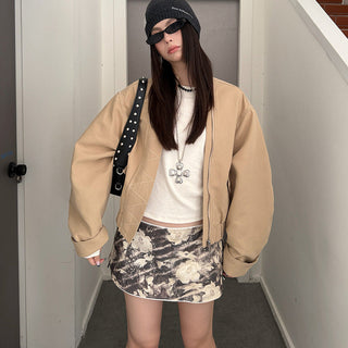 contrast grain jacket