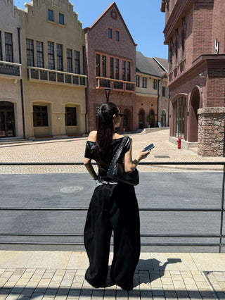 pu pleated shirt