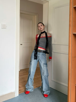 contrast shoulder tops