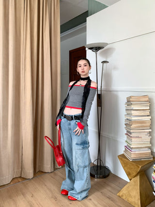 contrast shoulder tops
