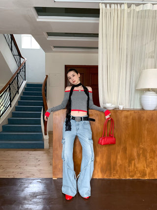 contrast shoulder tops