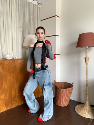 contrast shoulder tops