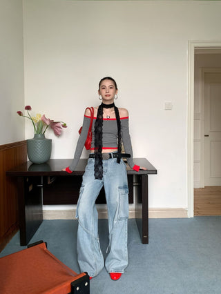 contrast shoulder tops