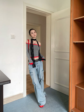 contrast shoulder tops