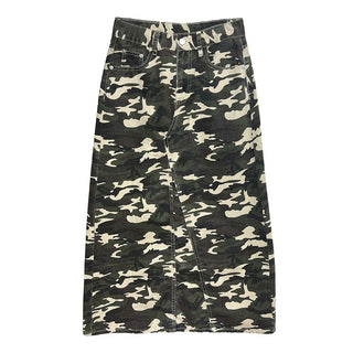camouflage denim skirt