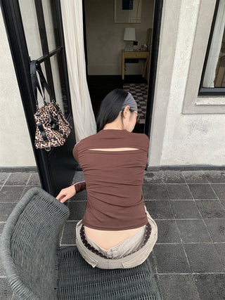 hollow backless tops