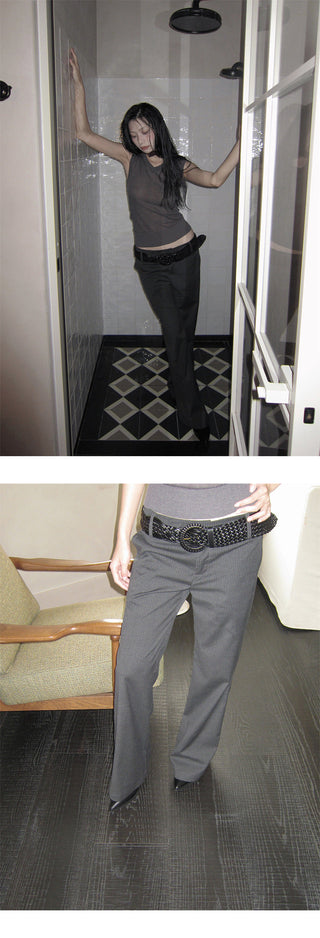 striped suit pants