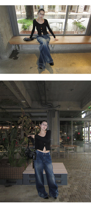 dislocation button jeans