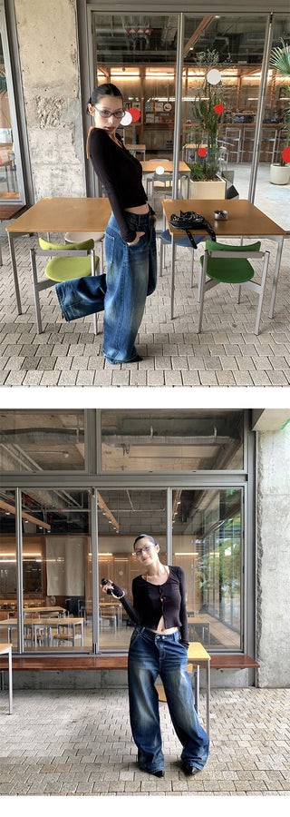 dislocation button jeans