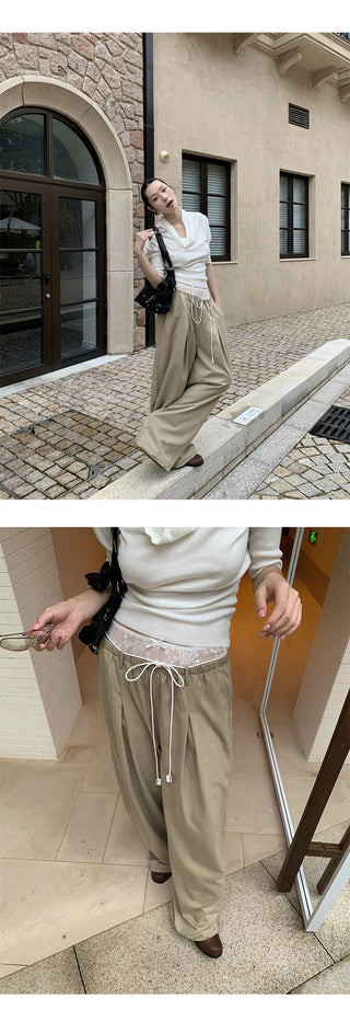 lace wide pants