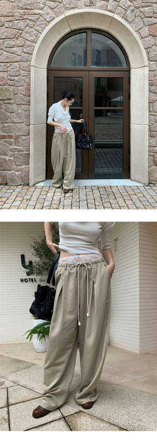 lace wide pants