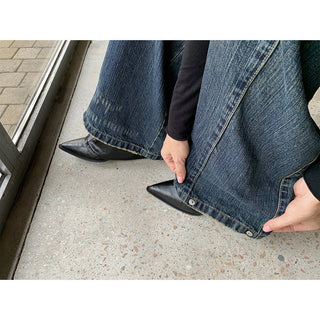 pleating wide jeans