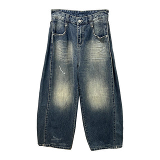 pleating wide jeans