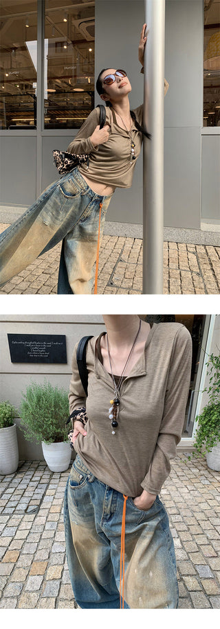 polo collar tops