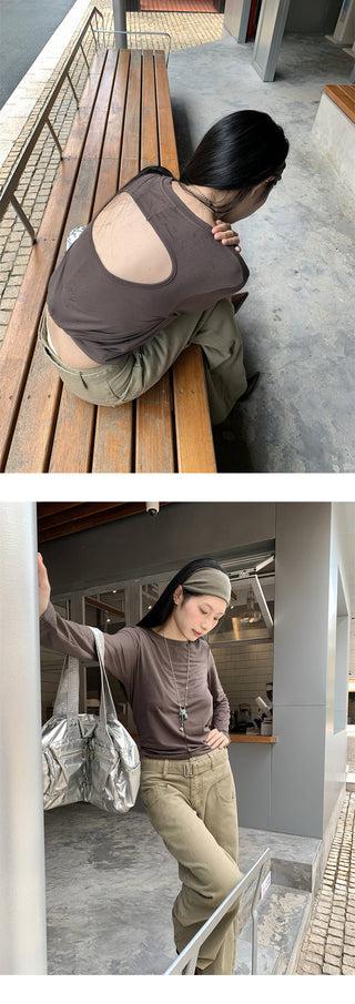 backless hollow tops