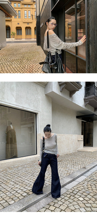 irregular striped top