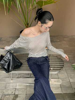 irregular striped top