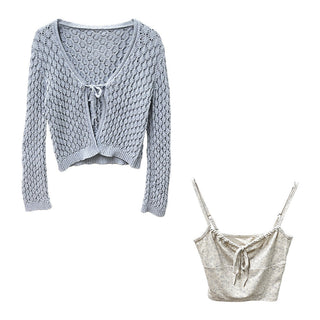 lace cardigan set