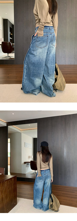 stitch tie-dyed jeans