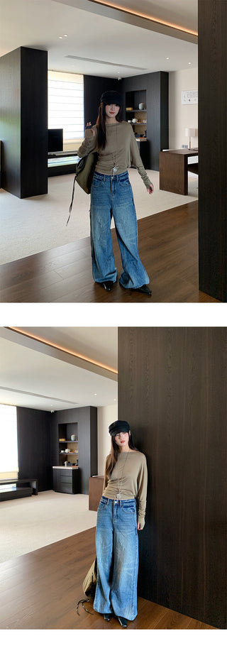 stitch tie-dyed jeans
