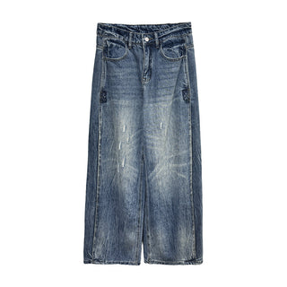 stitch tie-dyed jeans