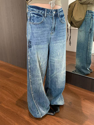 stitch tie-dyed jeans